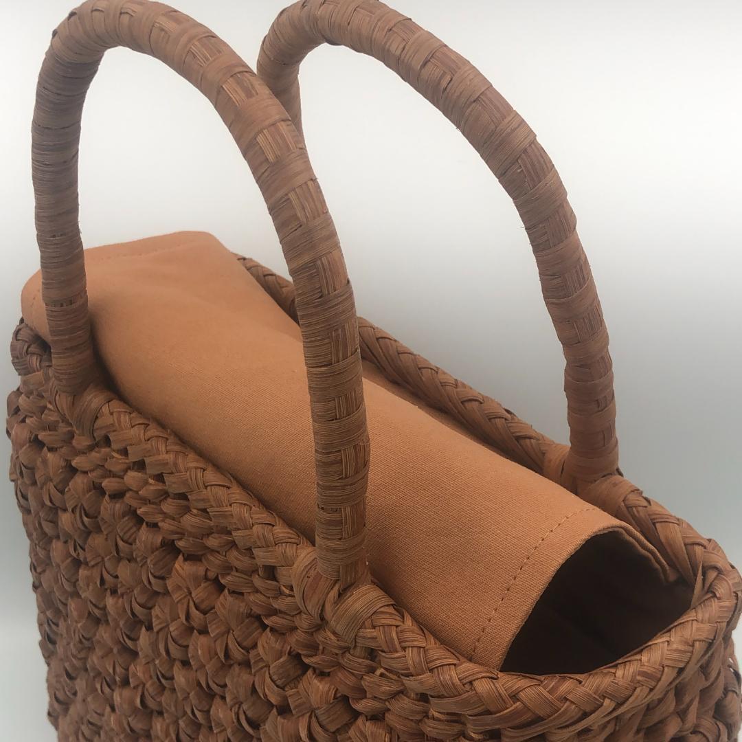 桜様専用 山葡萄バッグ 六角編み 削皮 ハンドバッグ 新品 籠バッグ