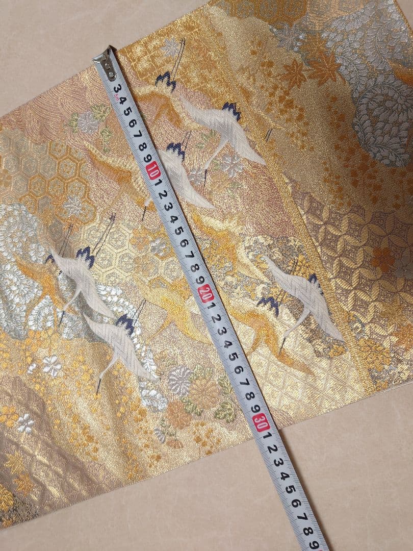 ○高級 袋帯 千羽鶴 フォーマル 正絹 鶴柄 入学式 卒業式 振袖