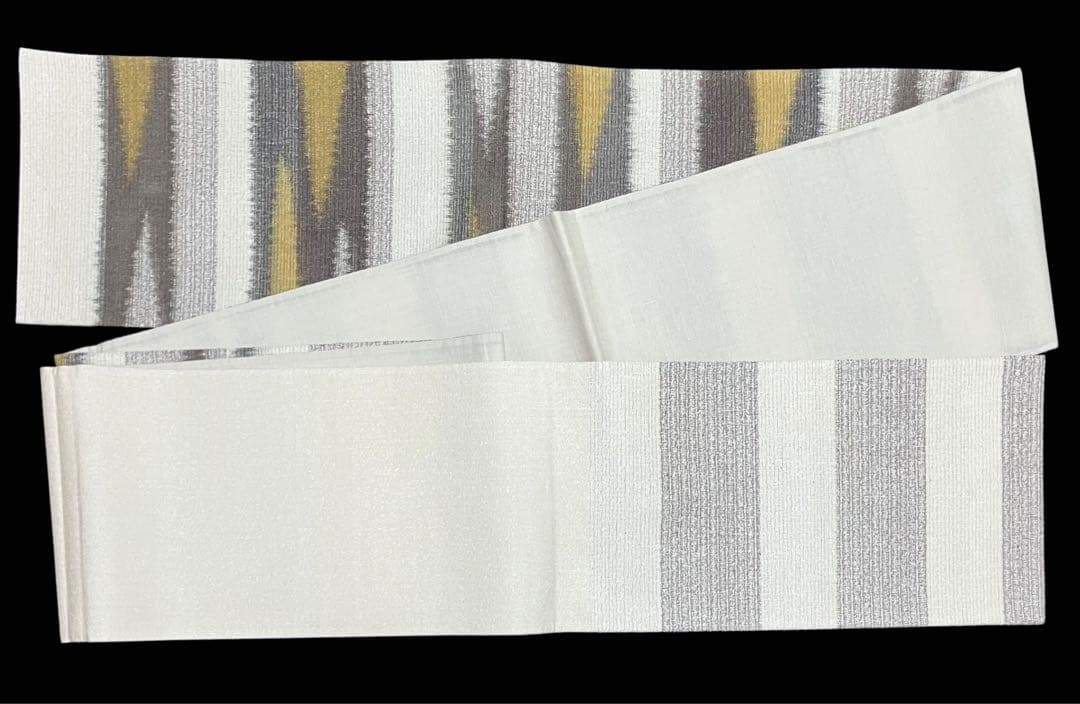 ツーシーズン 袋帯 六通柄 正絹 ぜんまい紬 横段 未使用 イ6345