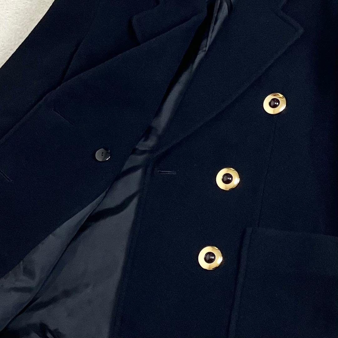 クリスチャンディオール アンゴラ ピーコート ダブルブレスト L 金