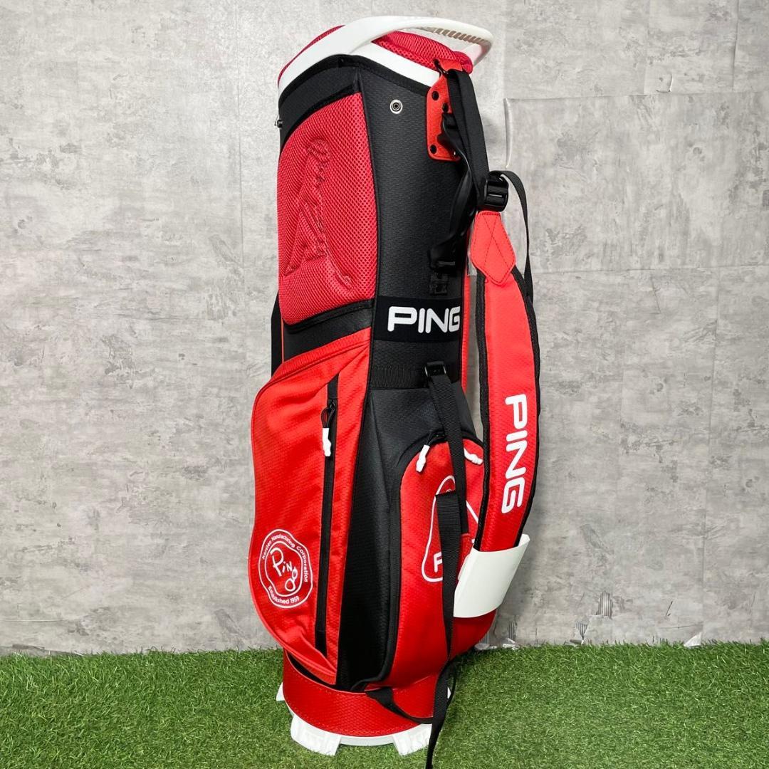 新品】PING ピン キャディバッグ ゴルフバッグ レッド 赤 軽量モデル