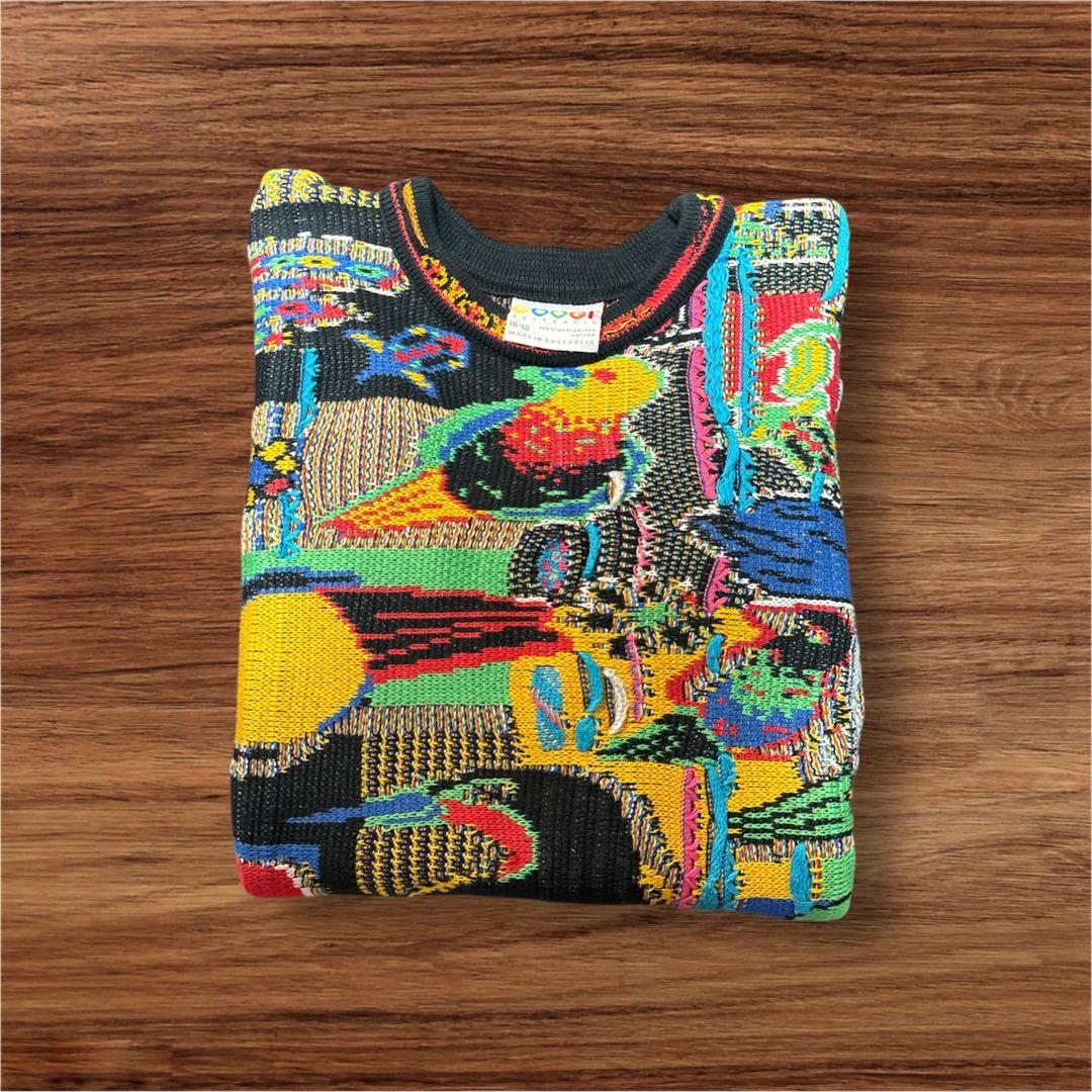 極美品 圧巻のバードデザイン 芸術 COOGI コットン ニットセーター M