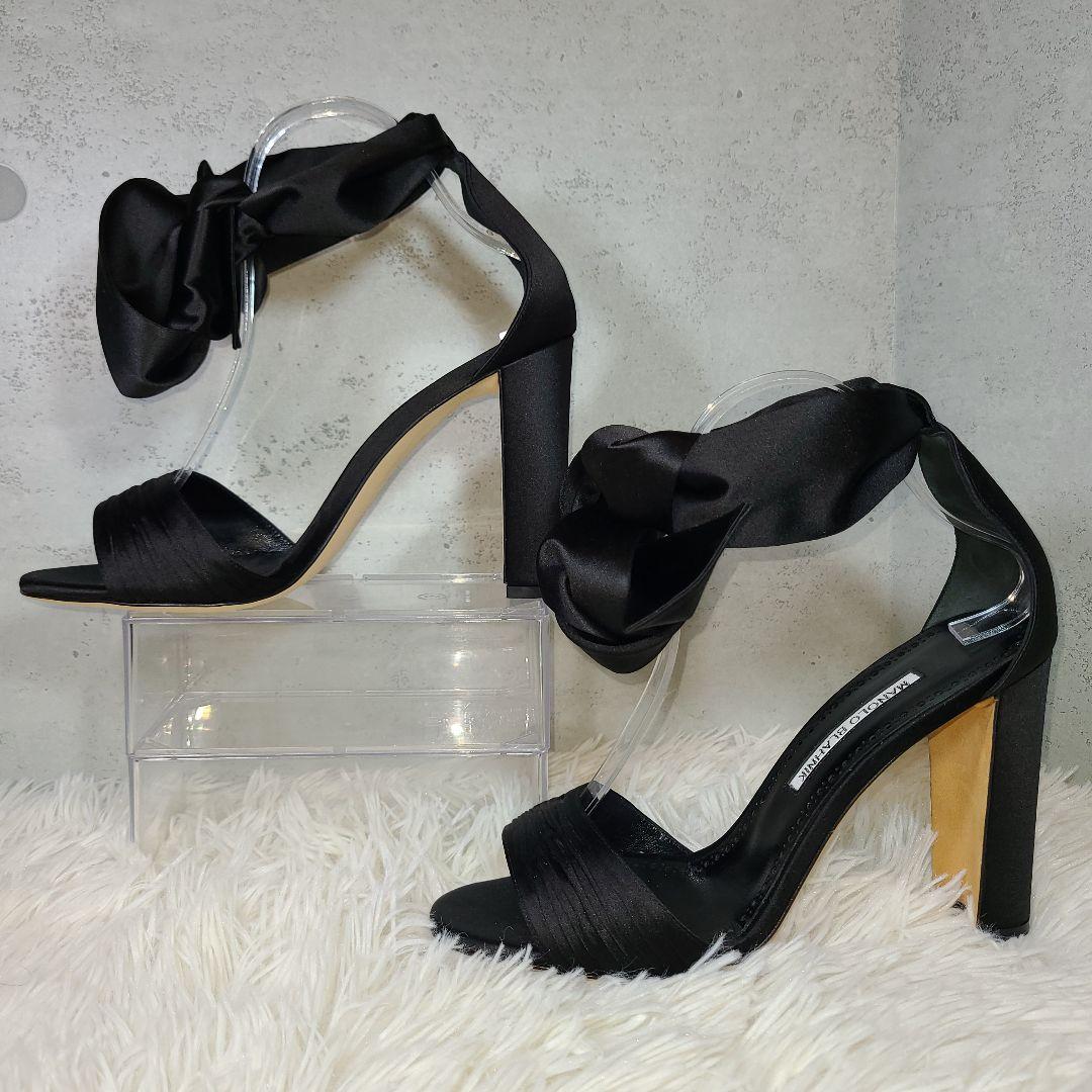 MANLO BLAHNIK】MISAM サテンリボン ハイヒールサンダル - メルカリ