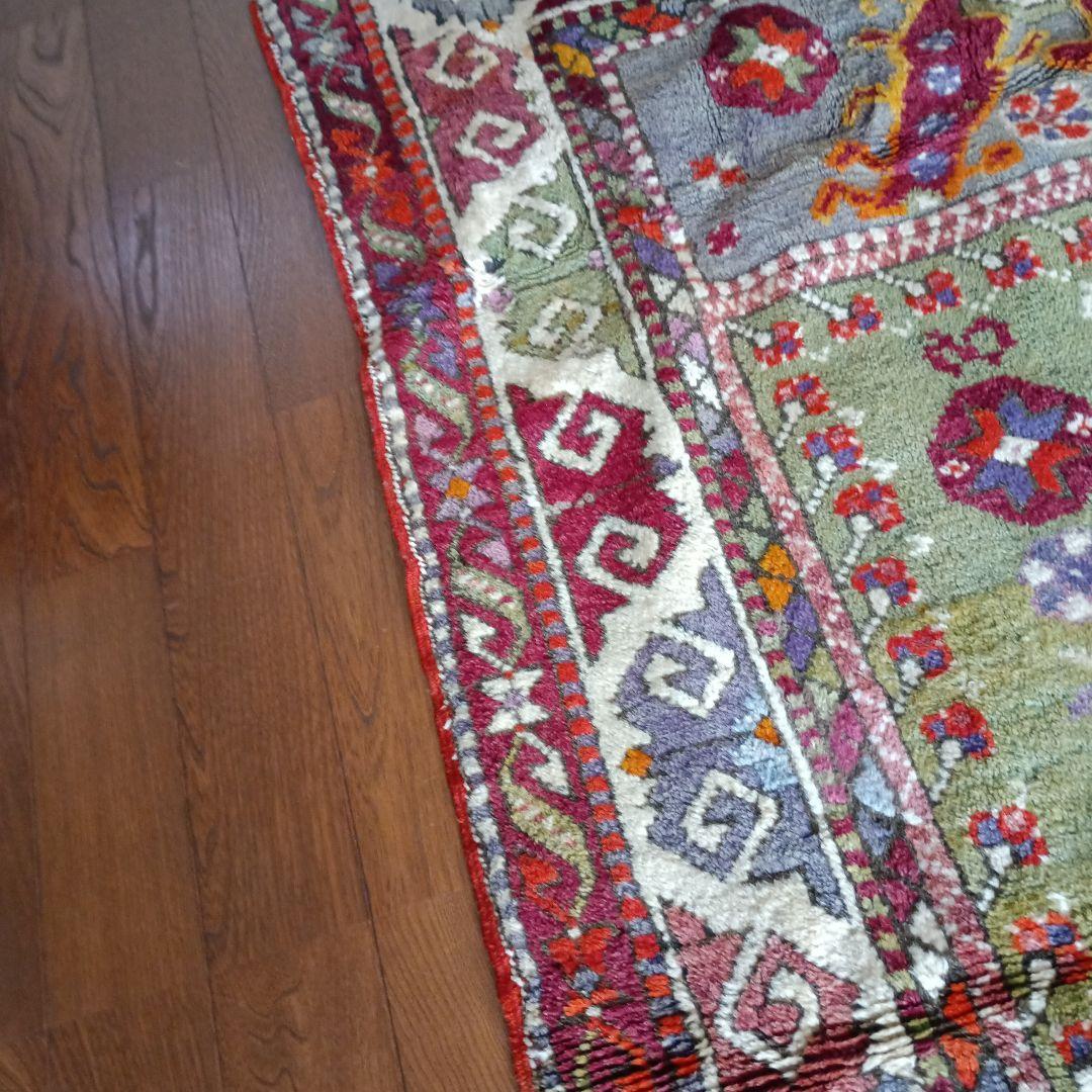 ペルシャ絨毯 トルコ絨毯 トライバルラグ 草木染 アンティーク