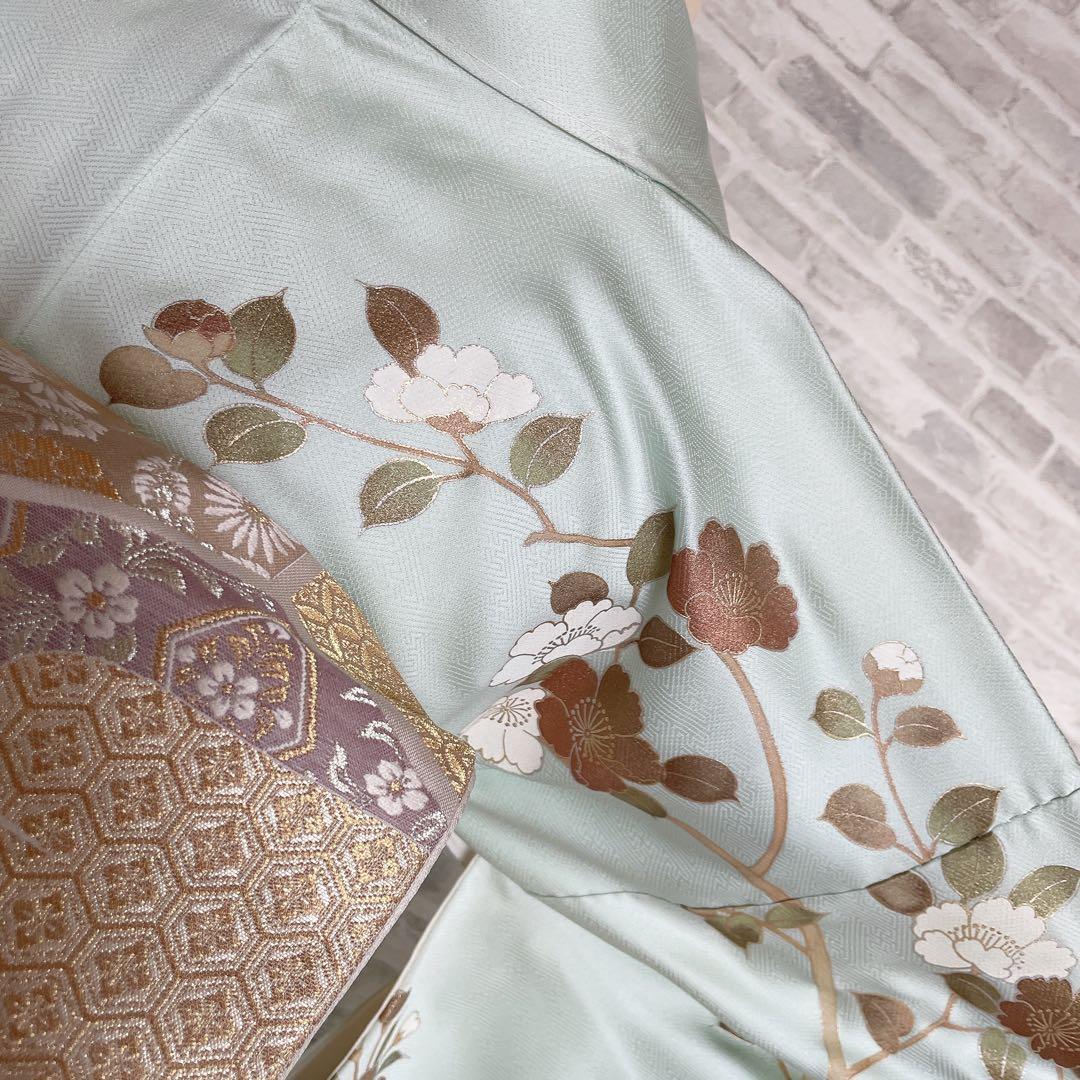 訪問着 フルセット 桜の木 花筏 綸子 入学式 卒業式 春めく 着物 Q5