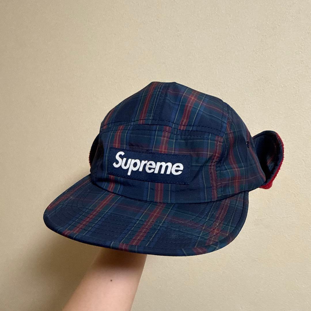 no.3 Supreme チェック柄 耳当て付きキャップ supreme Dog Ear Cap チェック 耳当て キャップ 帽子 - メルカリ