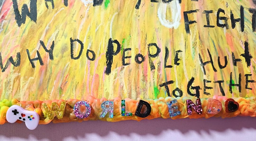 一点物アート】HURTS-嘆きのうさぎ-【A3サイズ. 現代アート - メルカリ