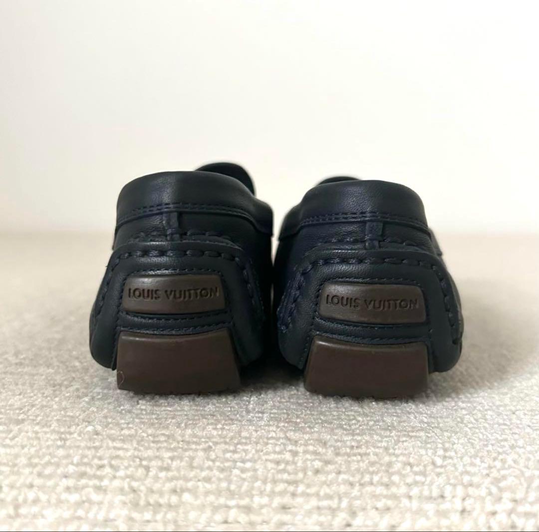 美品 ルイヴィトン ローファー フラットシューズ ネイビー 23.5cm