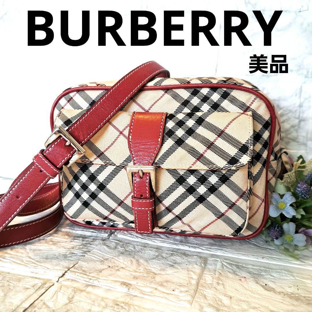 ✨️超美品✨️BURBERRY バーバリーショルダーバッグ ノバチェック 赤