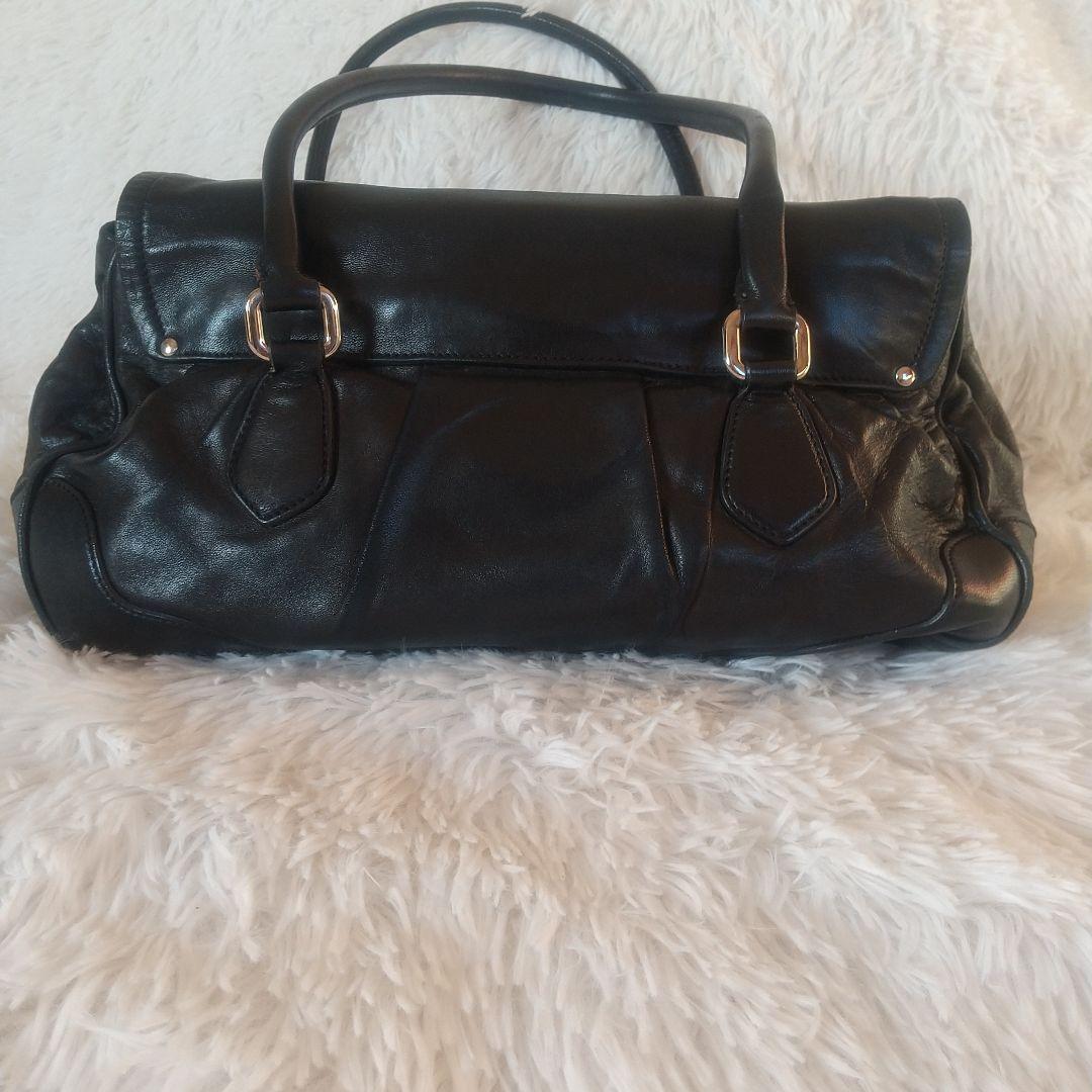 プラダ PRADA ハンドバッグ フリンジ ブラック レザー黒Y2K