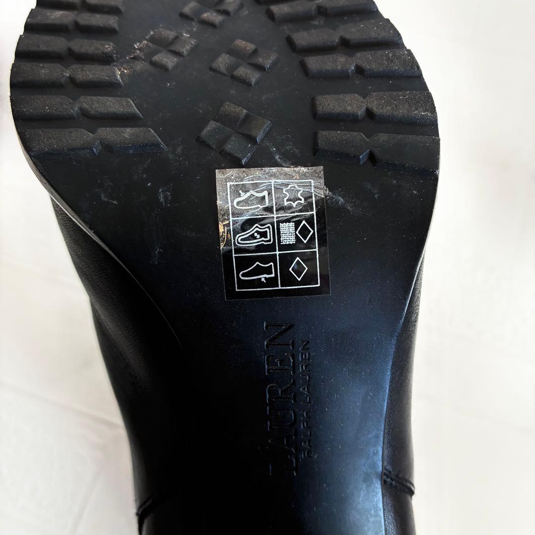 ラルフローレン サイドゴアブーツ チェルシーブーツ 23cm 本革 黒