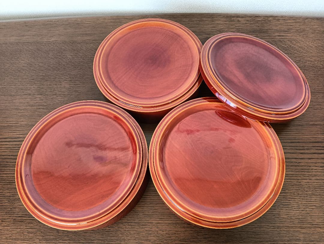 未使用】飛騨春慶塗 漆塗り 丸型三段重箱 伝統工芸品 天然木