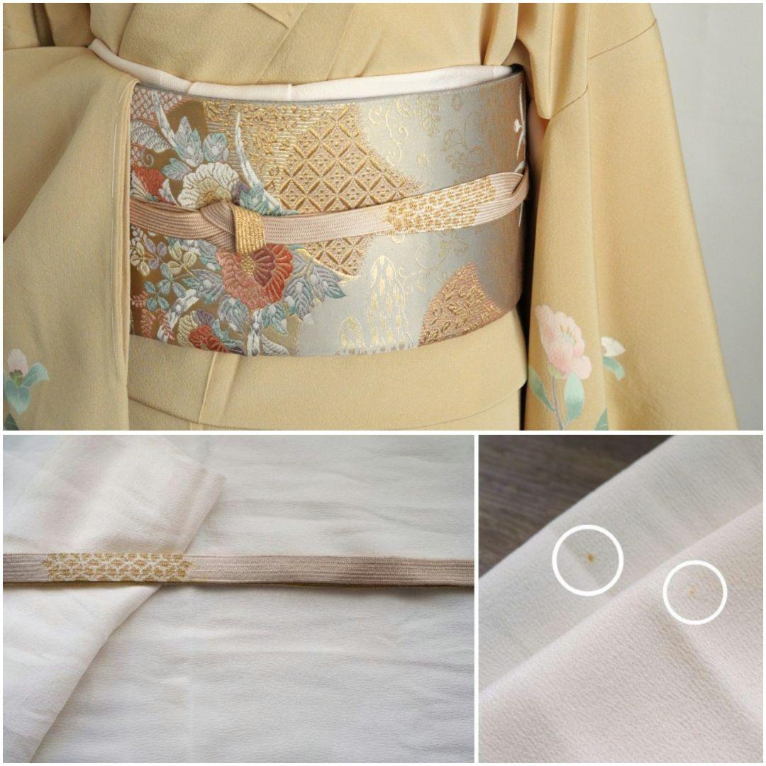 ベージュ訪問着コーディネートフルセット 正絹 袷 花 入学式・お宮参り