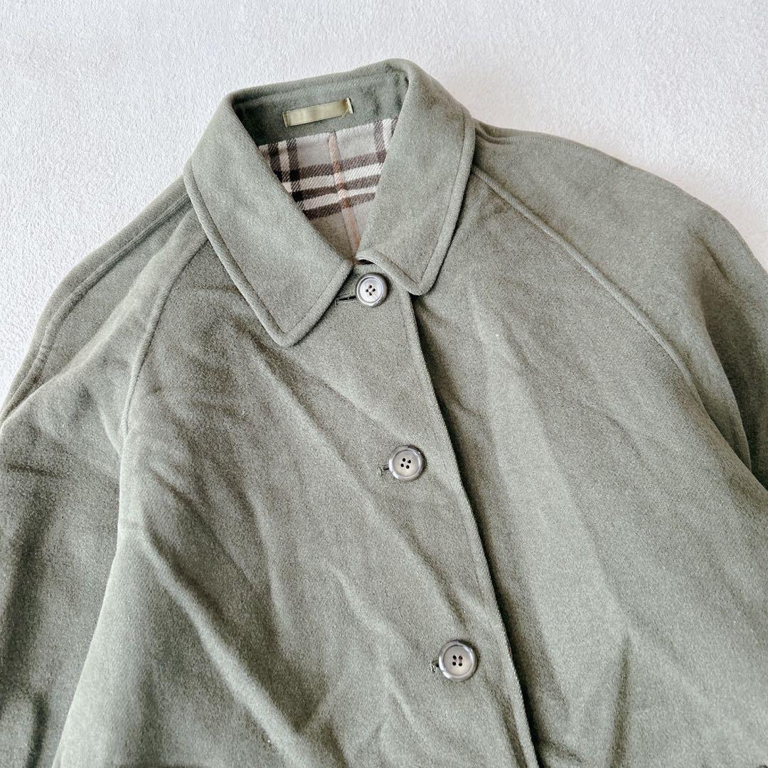 稀少✨Burberrys ピーコート カシミア混 ダブルフェイス カーキ S相当
