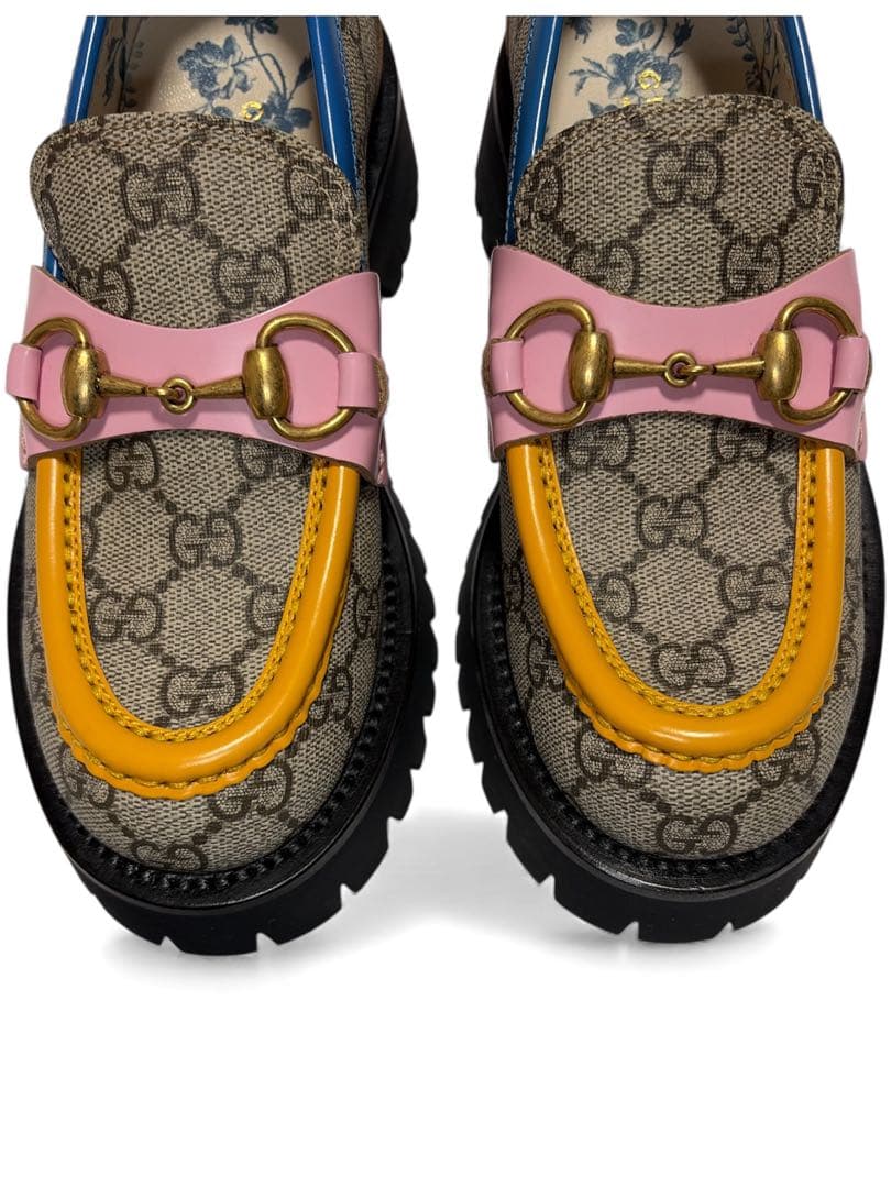 新品未使用 21.5cm GUCCI グッチ ローファー GG柄 マルチカラー