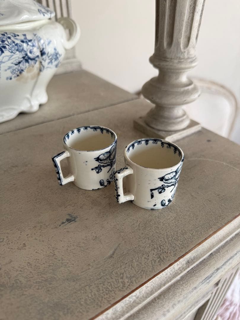 フランスアンティーク陶器リュネビィルMesangeディネットおままごと