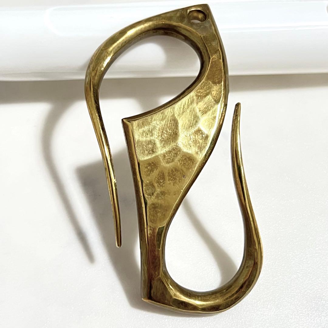 REDMOON BRASS 真鍮 S字フック キーホルダー キーリング 槌目 - メルカリ