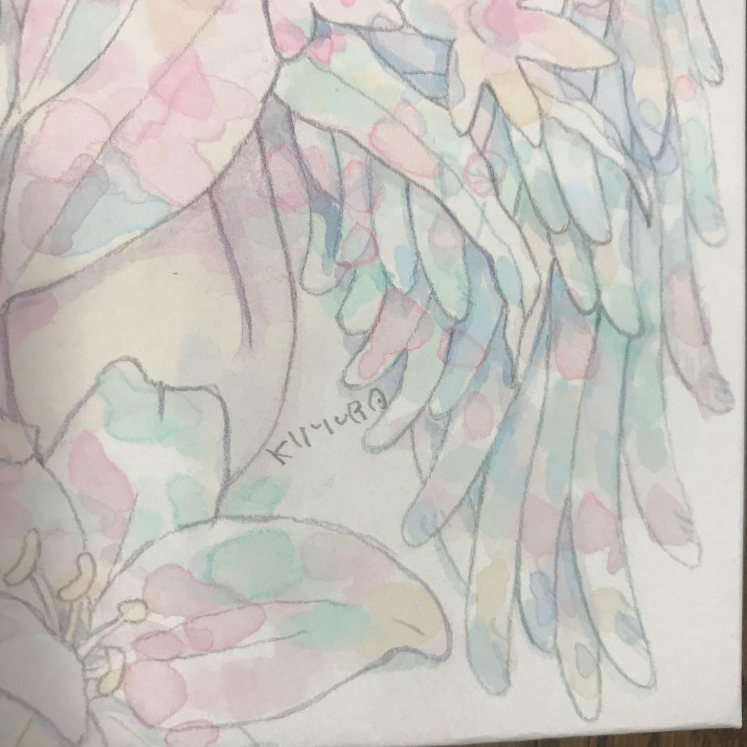 ☆木村智博「幸運」木製パネル アクリルガッシュ 色鉛筆 鉛筆 額付き