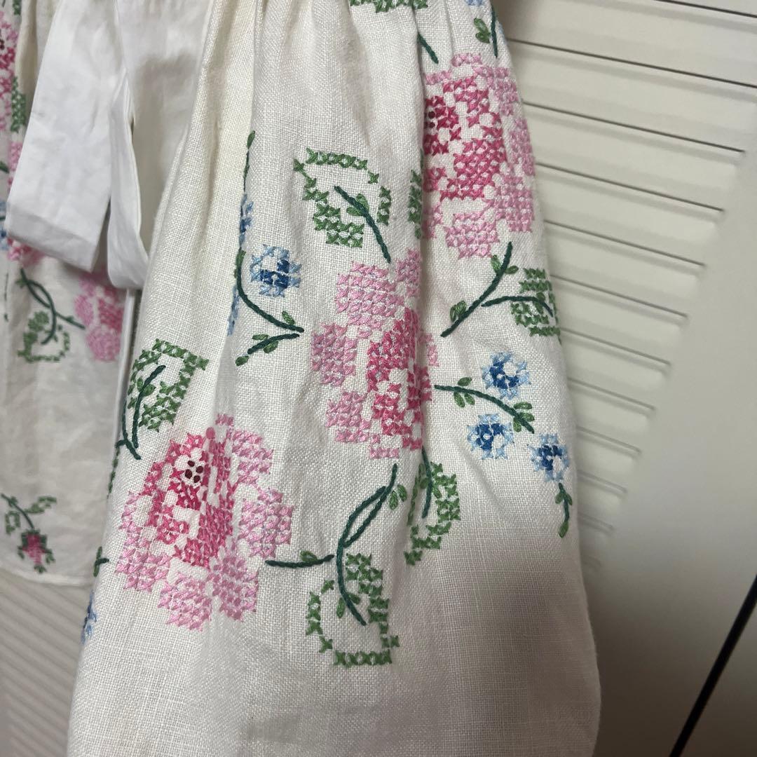 ピ*ン様 花柄 刺繍 ヴィンテージ レトロ ワンピース ドレス