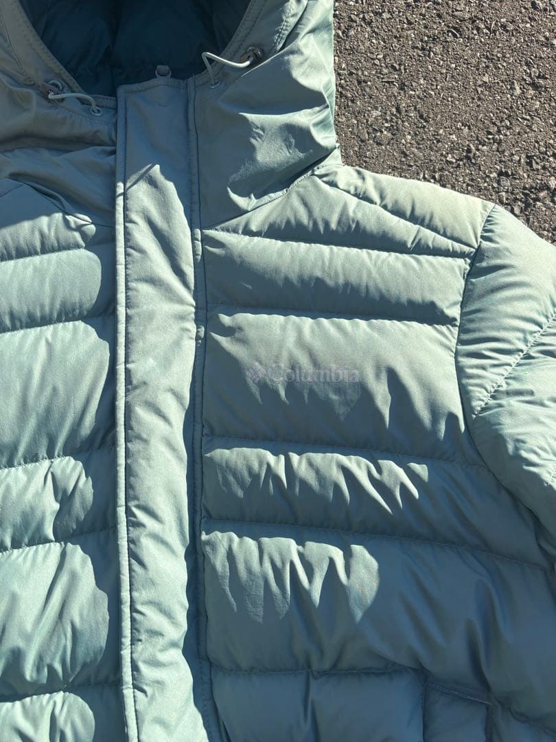 columbia パフダウンジャケット 水色 mont-bell - メルカリ