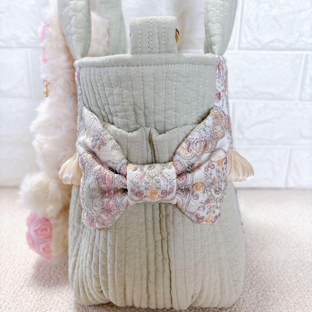 コヤンイサムチョン ハンドメイド サイドポケットトートバッグ ミント