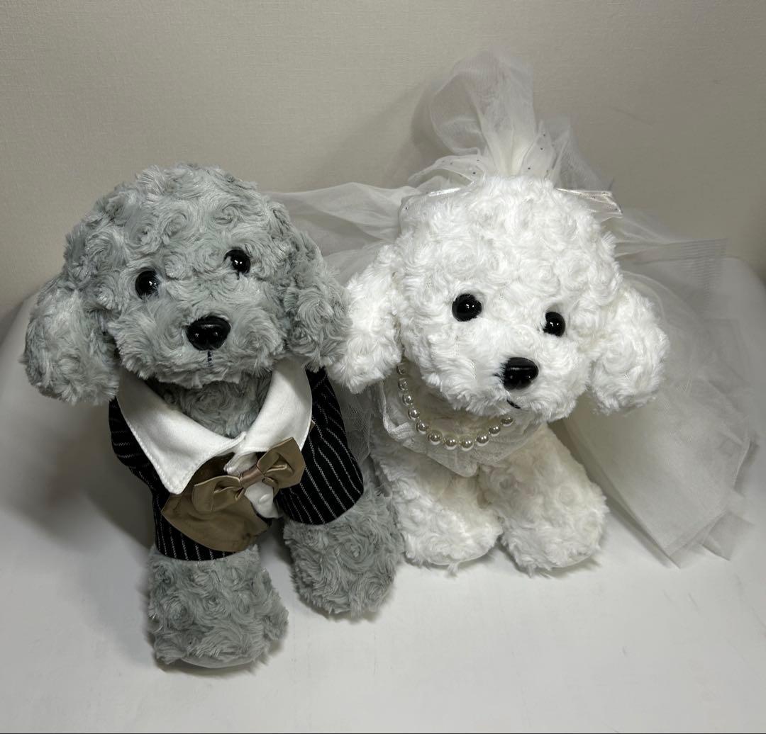 トイプードルぬいぐるみ 2体セット ペア タキシードとウェディングドレス 楽天市場】トイプードル白 ウエディング ウエルカムドール ペア