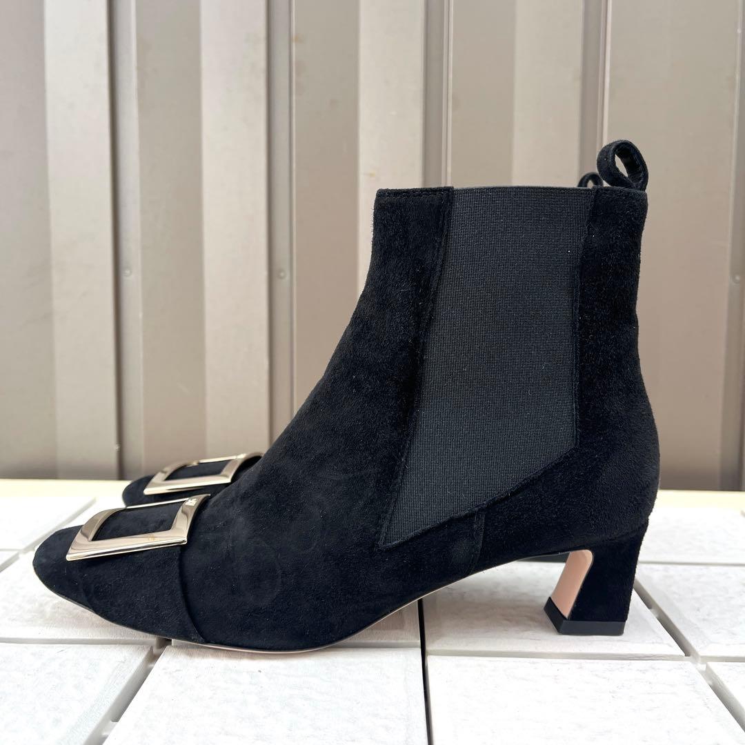 36 Roger Vivier サイドゴア ショートブーツ 黒 23 - メルカリ