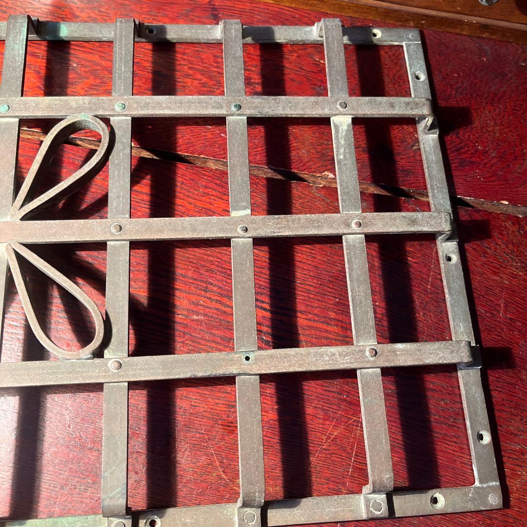 昭和レトロ アンティーク ヴィンテージ シャビー アイアン 窓格子 面