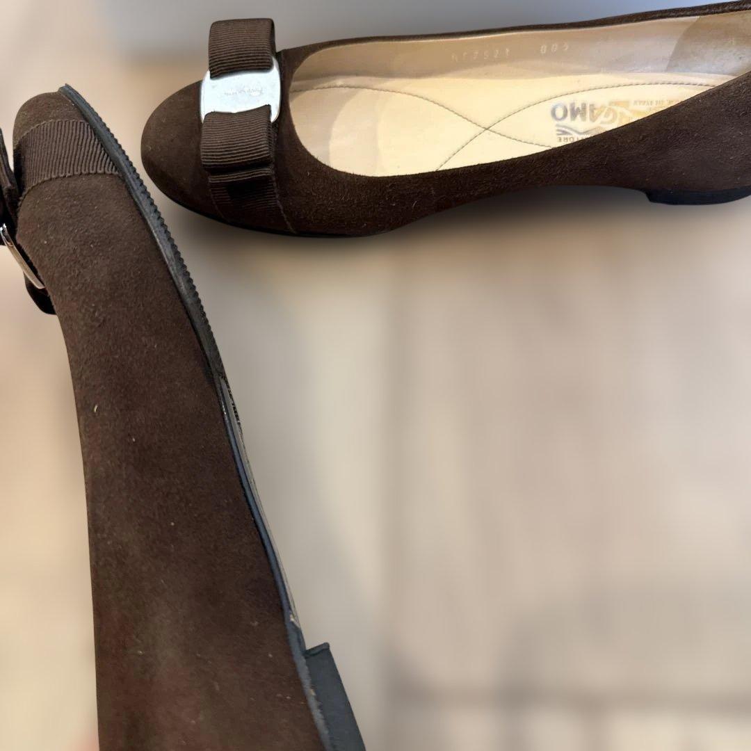 ◾️フェラガモ ブラウン バレエフラットシューズ 361/2