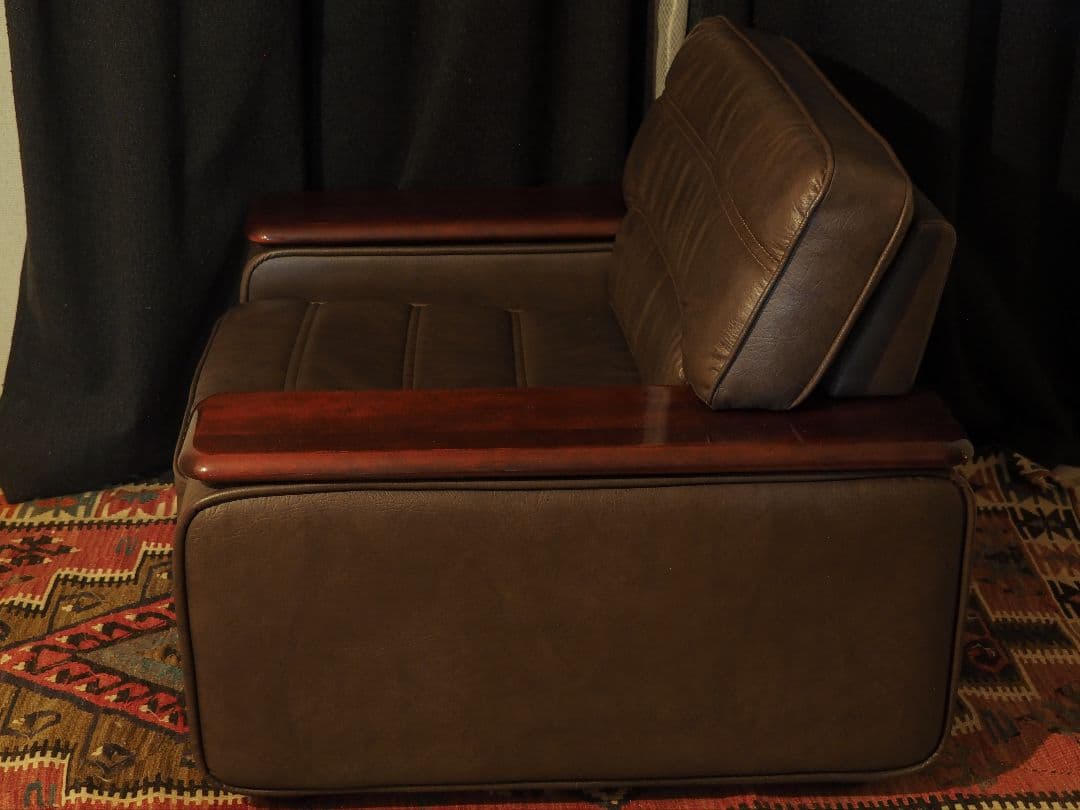 【値引中】\"karimoku\"レザー1PソファA