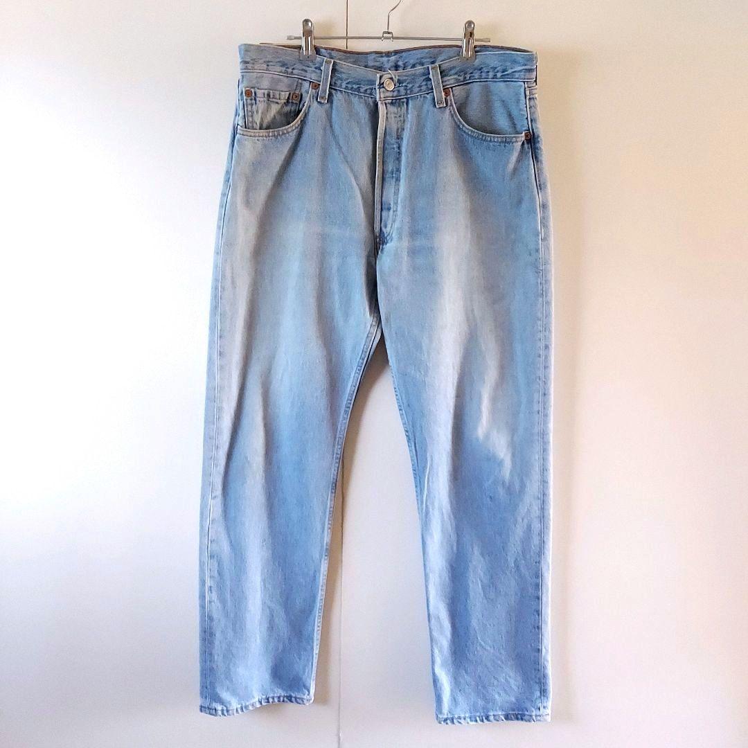 ゴールデンサイズ 90s USA製 リーバイス501 36×32 薄青 - メルカリ