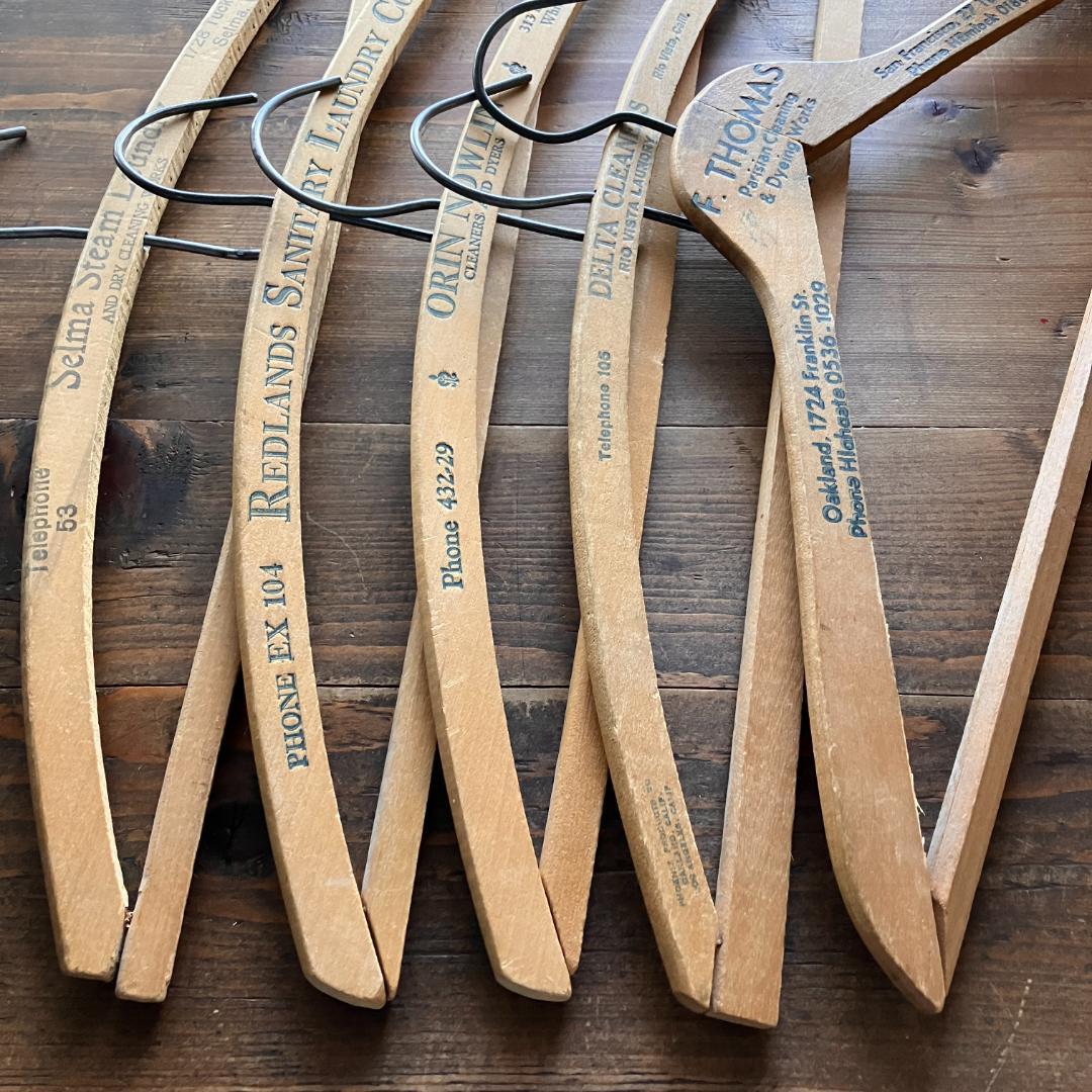 USA広告入ハンガー5本☆vintage／アメリカ／California - アンティーク