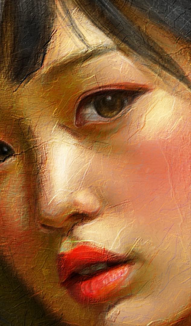 【板材に映し出された油絵風アート作品・裸婦画・人物画】リアルな女性のヌード肖像画