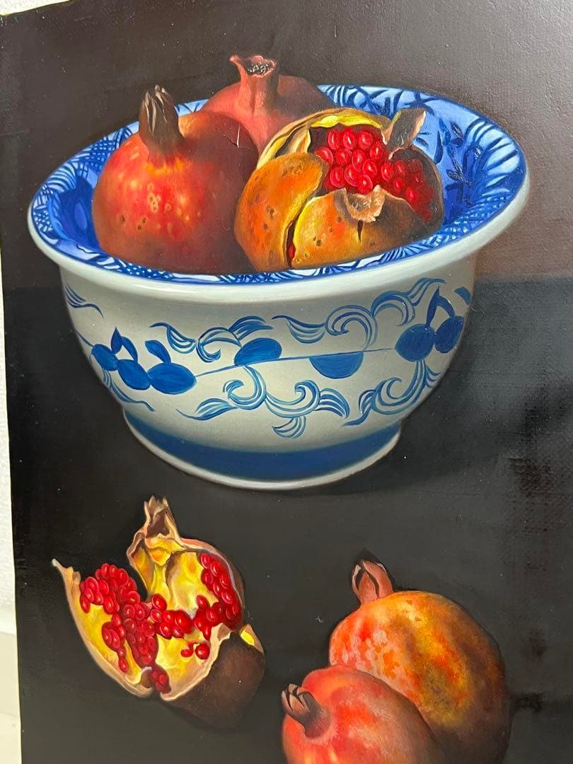 ☆Chiejasさま専用☆ 柾木高 『鉢に柘榴』 F4号 油絵 - メルカリ