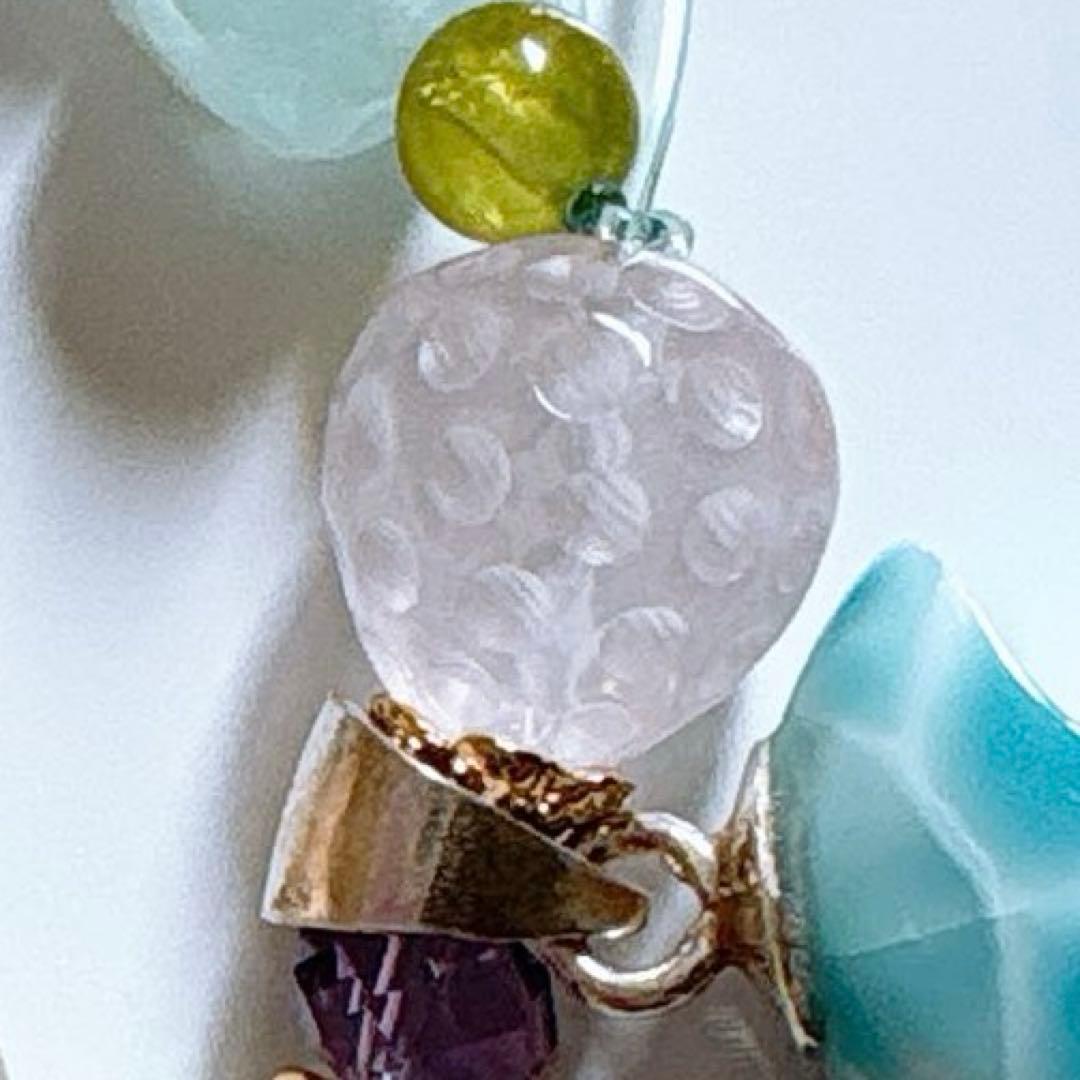 ラリマー お月様シルバー925高品質＆シトリン プルメリア天然石