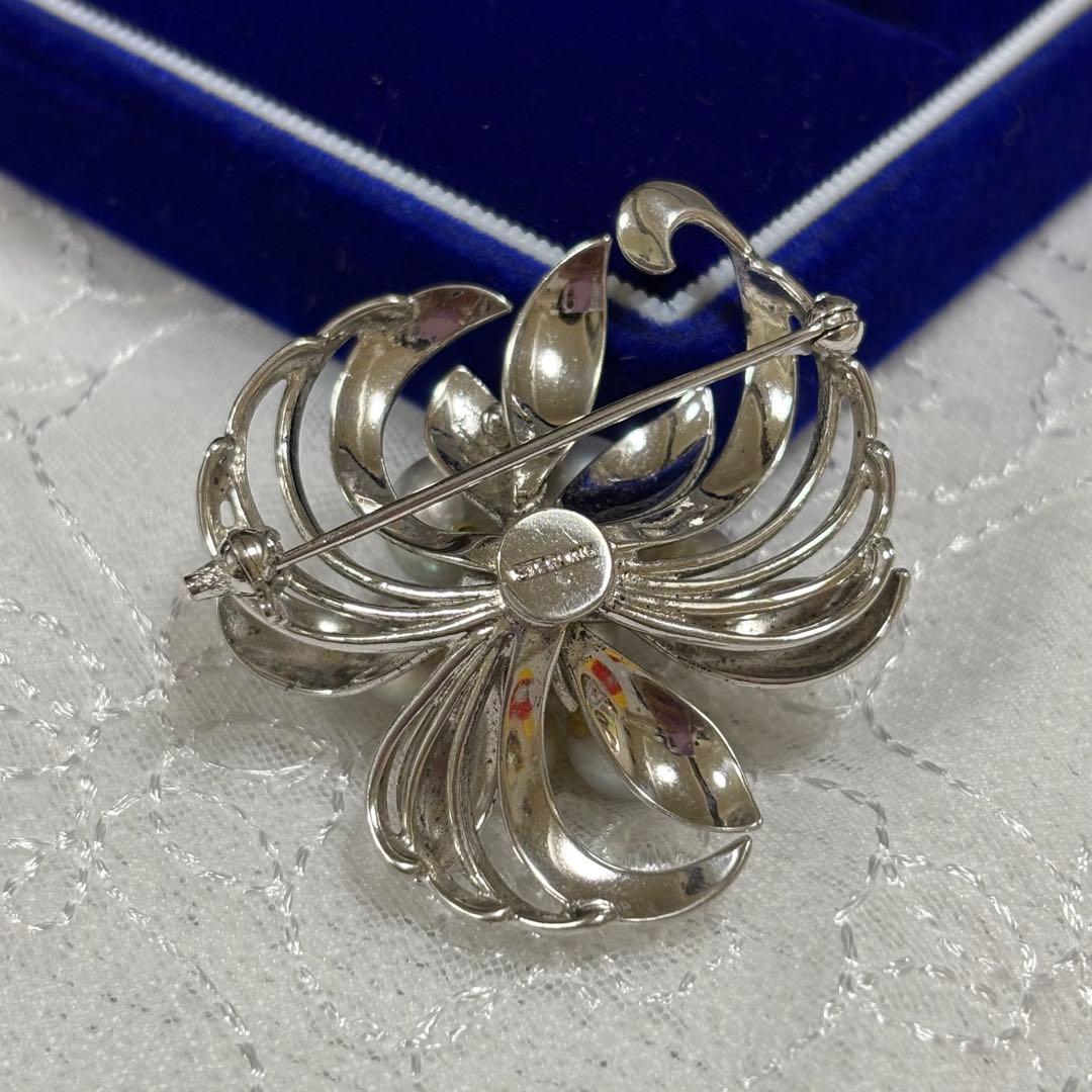 超希少 アコヤ真珠 ブローチ 極上 花珠級 無調色 オーロラグレー 8.0mm