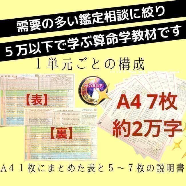 【￥11,000引】ゆめ乃算命学　本気のフルハウス　算命学　独学