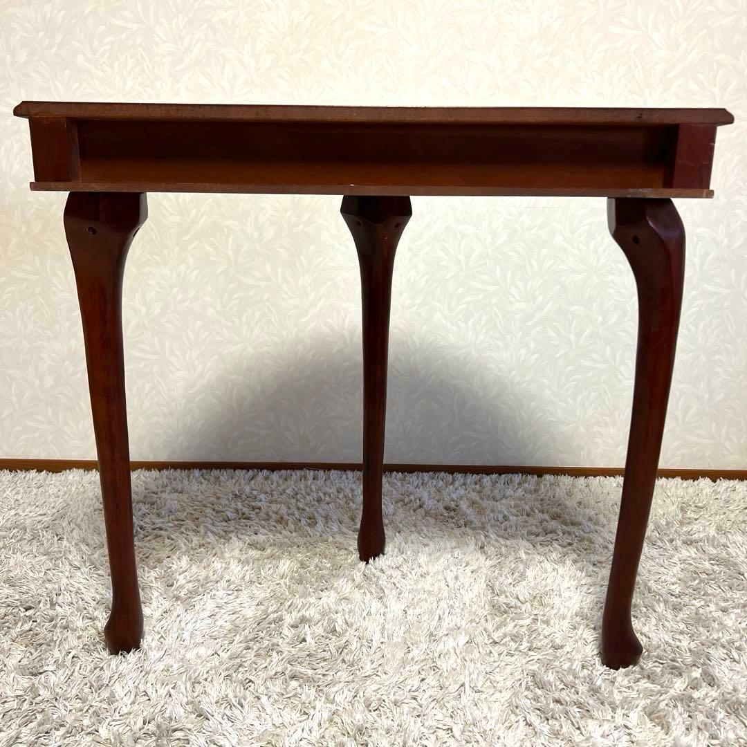 きつねうどん様コンソールテーブル引き出し付き 猫脚ハーフムーン半円