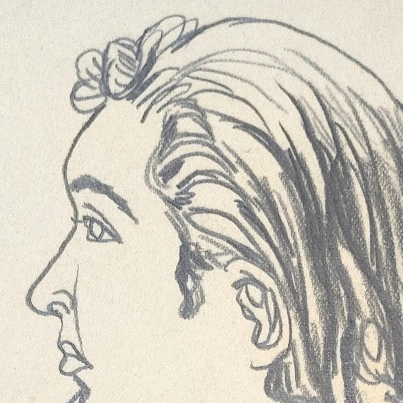 ☆中西利雄☆「婦人像」素描デッサン画 大衣サイズ