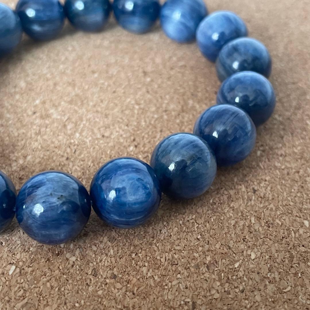 【杉本　直樹】カイヤナイト ブレスレット 12.5㎜ 18㎝　天然石