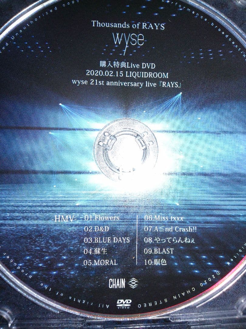 早期特典LIVE DVD・3枚　Thousands of RAYS　wyse
