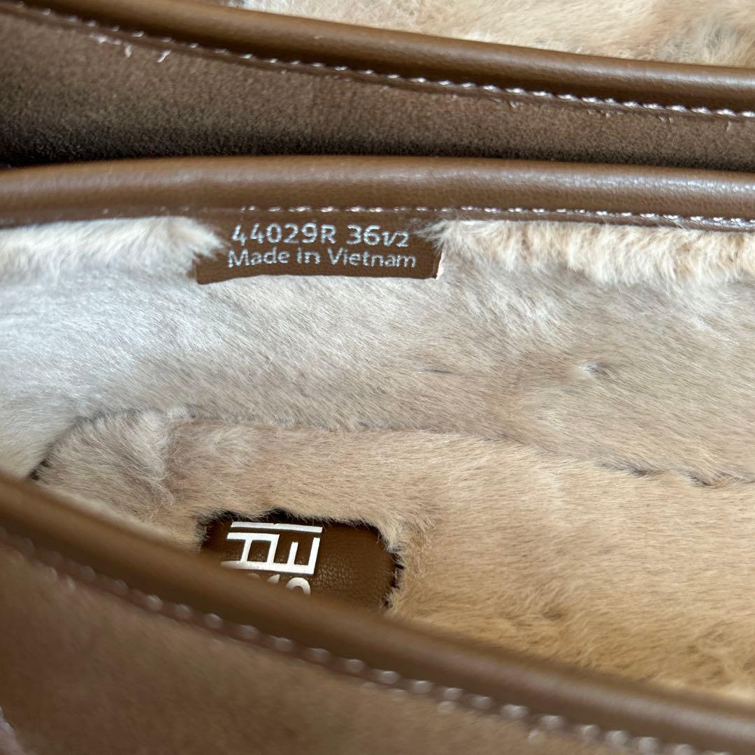 SHISEI/シーセイ 23.5cm スエード ボア フラットパンプス