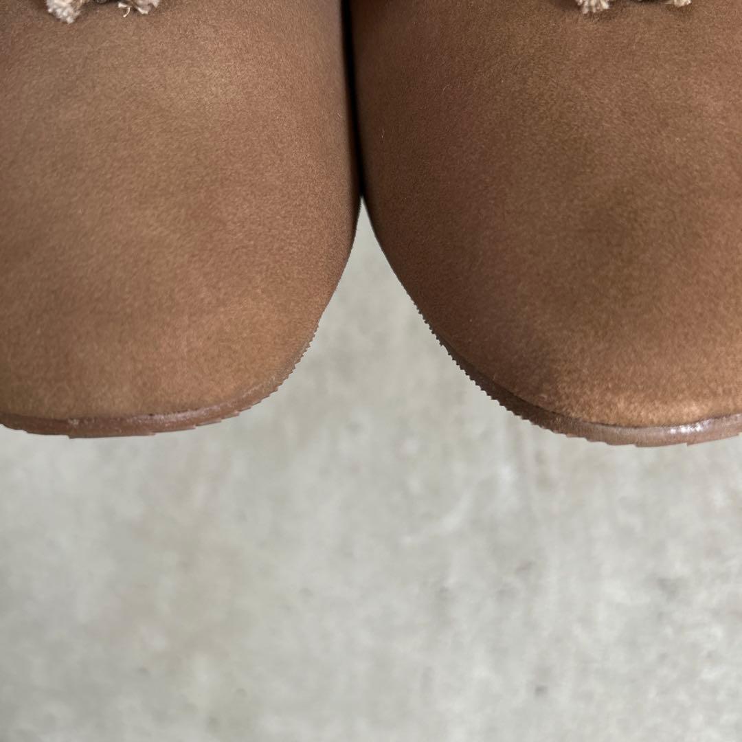 SHISEI/シーセイ 23.5cm スエード ボア フラットパンプス