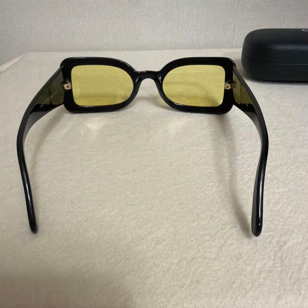 美品 CHANEL サングラス ココマーク ブラック イエローレンズ ケース付
