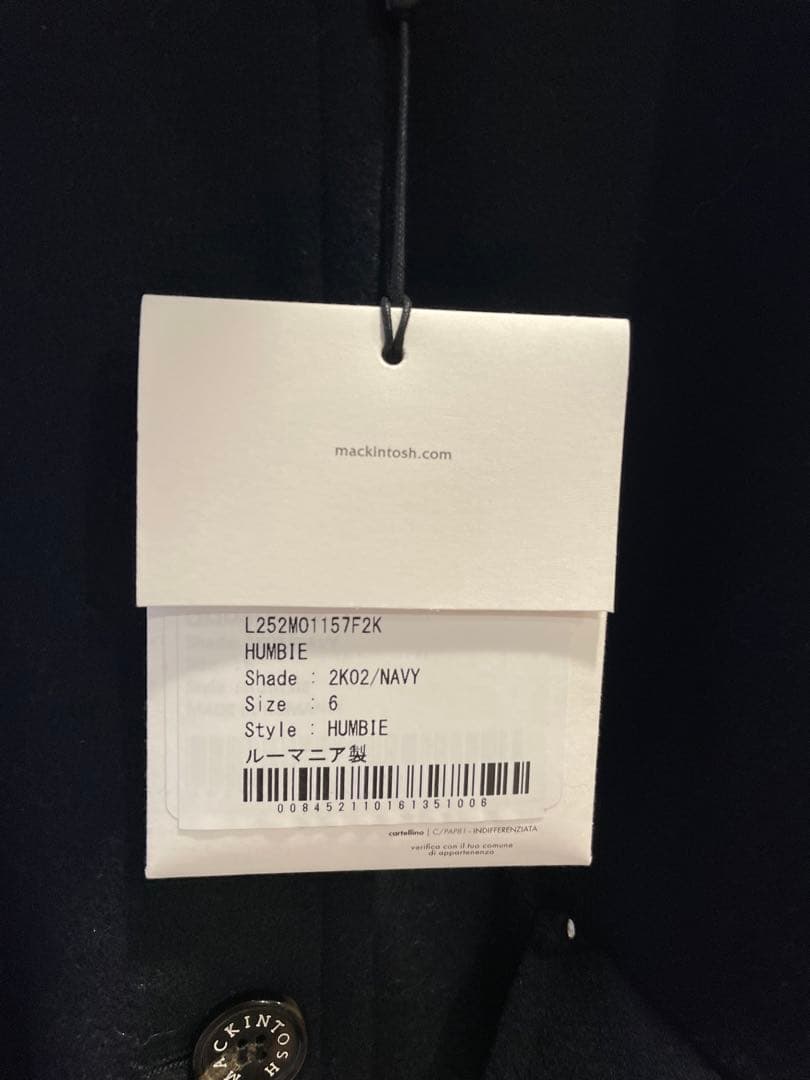 最安値 2025新作 マッキントッシュ HUMBIE ウールコート 6 ネイビー