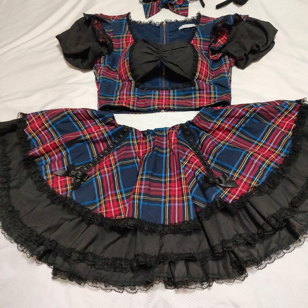 【エロかわ☆】5点セット 　VanityME えろかわチェックメイド Sサイズ
