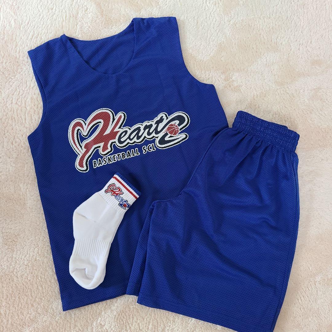 160 バスケットボール ユニフォーム 青　ハーツ ハーツ ユニフォーム上下 ソックス サイズ160 バスケットボール - メルカリ