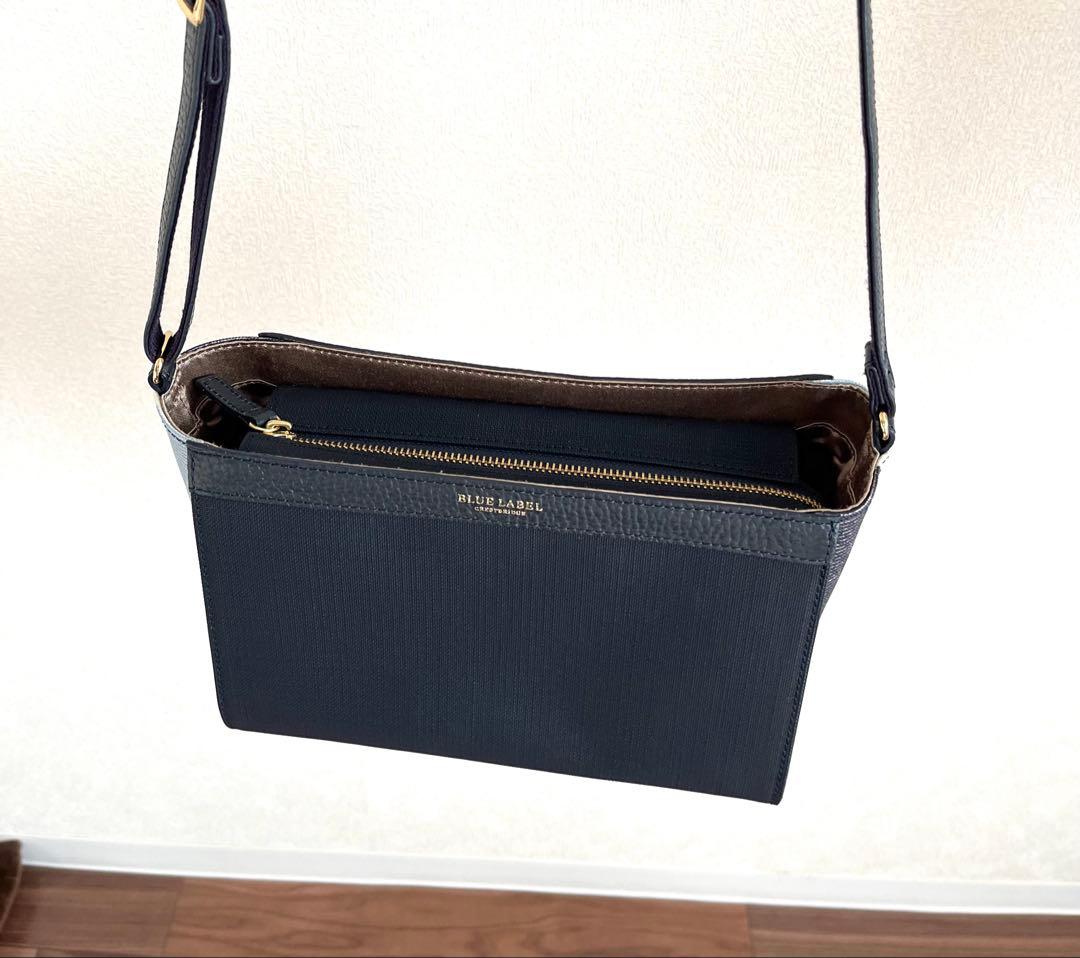 《美品》ブルーレーベルクレストブリッジ　ショルダーバッグ