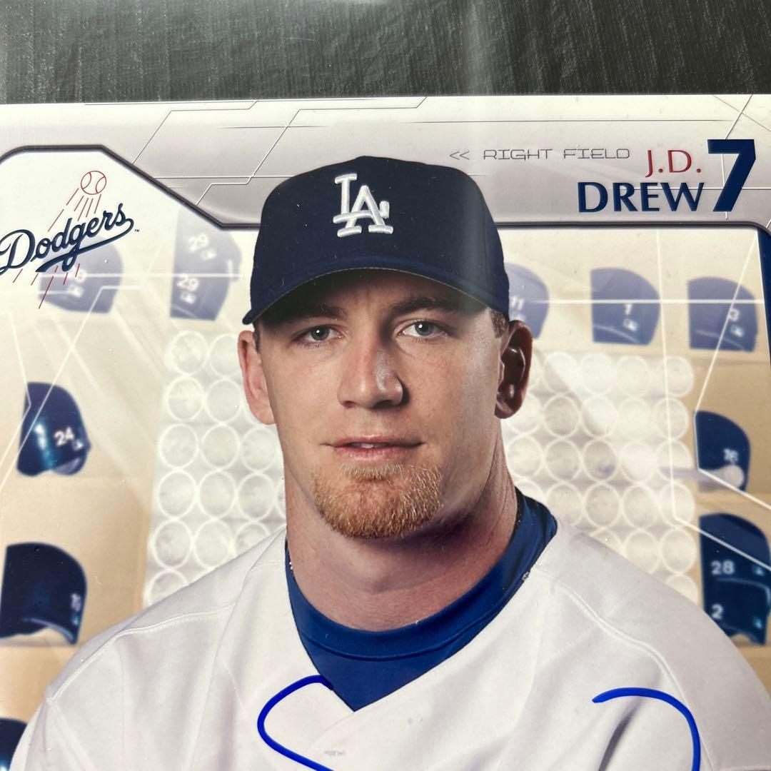 MLB JD Drew ドリュー 直筆サイン入りフォトロスアンゼルスドジャース