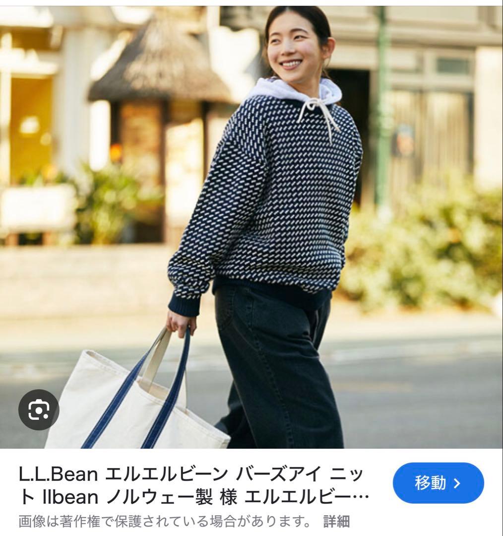 て*ん様 80s L.L.Bean エルエルビーン バーズアイ ニット ネイビー